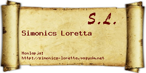 Simonics Loretta névjegykártya
